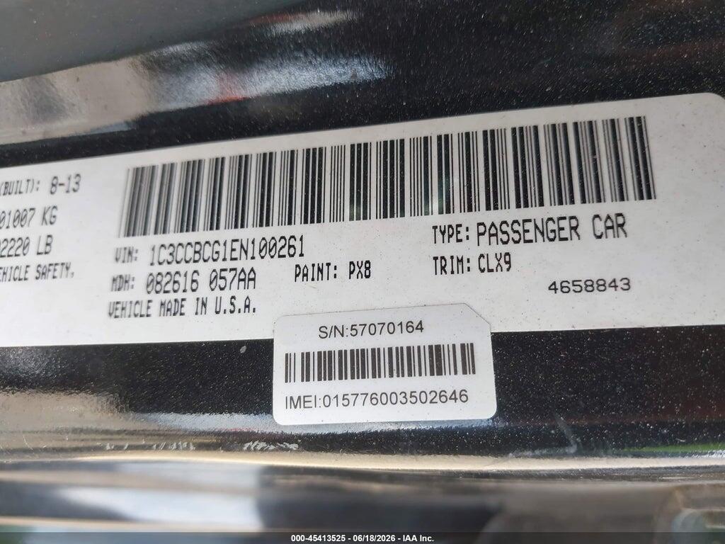 1C3CCBCG1EN100261 2014 CHRYSLER 200 photo no. 9