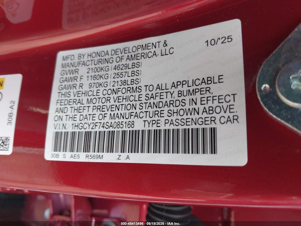 1HGCY2F74SA085168 2025 HONDA ACCORD HYBRID photo no. 9