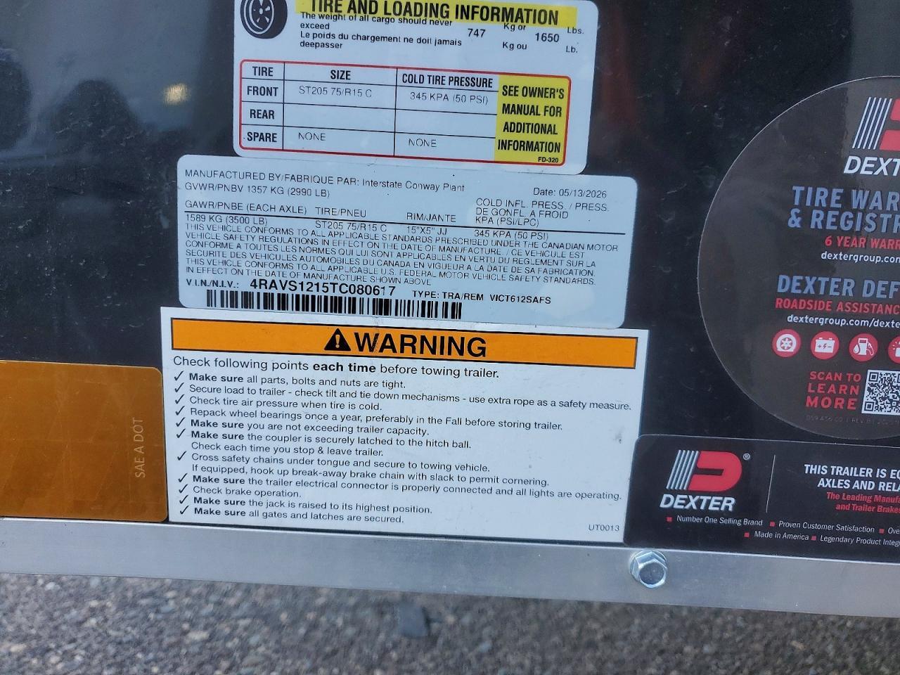2026 INTERSTATE CONWAY VICT612SAFS ENCLOSED CARGO TRAILER — Фото 9 из 11