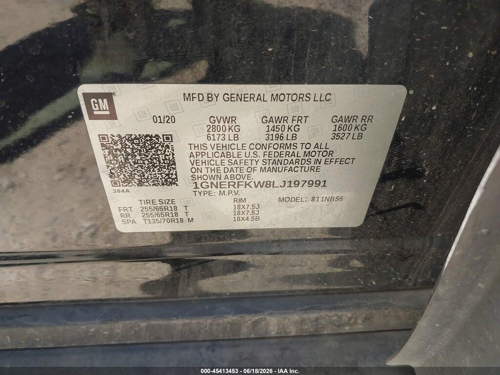 1GNERFKW8LJ197991 2020 CHEVROLET TRAVERSE photo no. 9