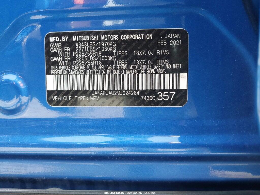 JA4APUAU2MU024284 2021 MITSUBISHI OUTLANDER SPORT photo no. 9