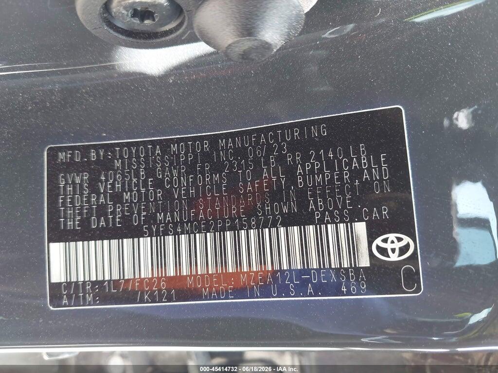 5YFS4MCE2PP158772 2023 TOYOTA COROLLA photo no. 9