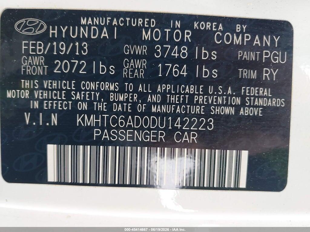 KMHTC6AD0DU142223 2013 HYUNDAI VELOSTER photo no. 9