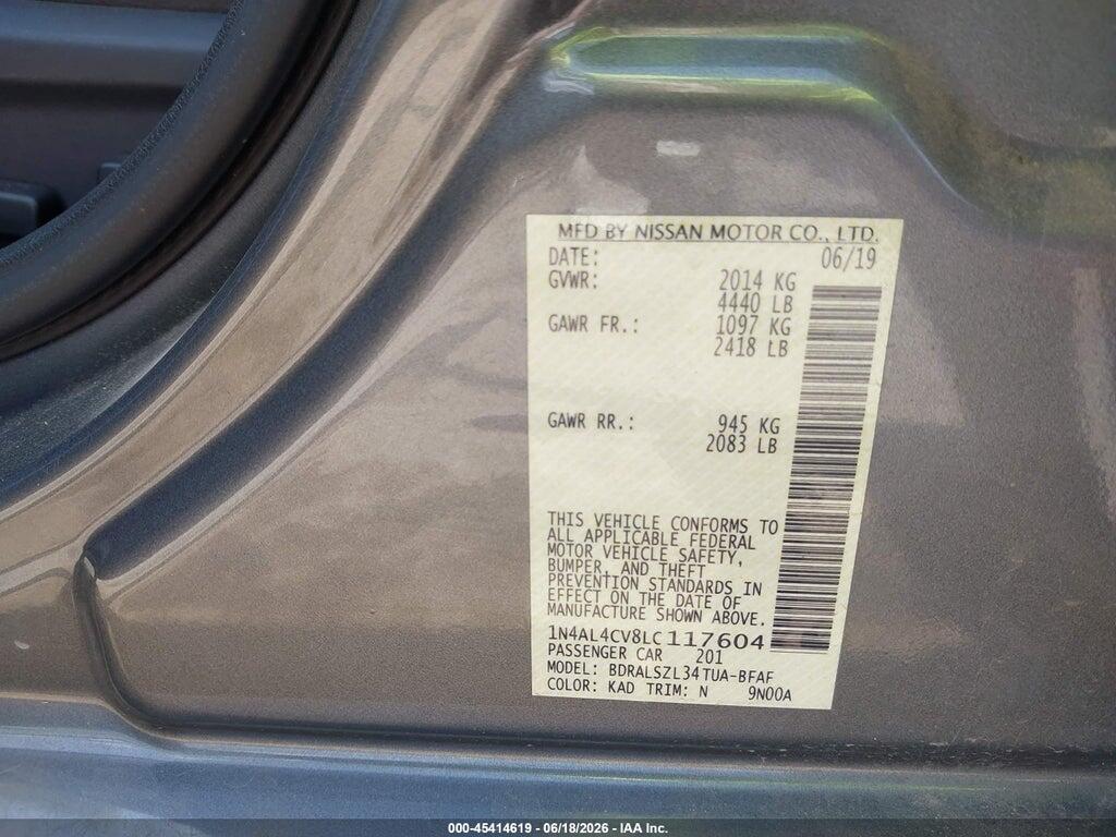 1N4AL4CV8LC117604 2020 NISSAN ALTIMA photo no. 9