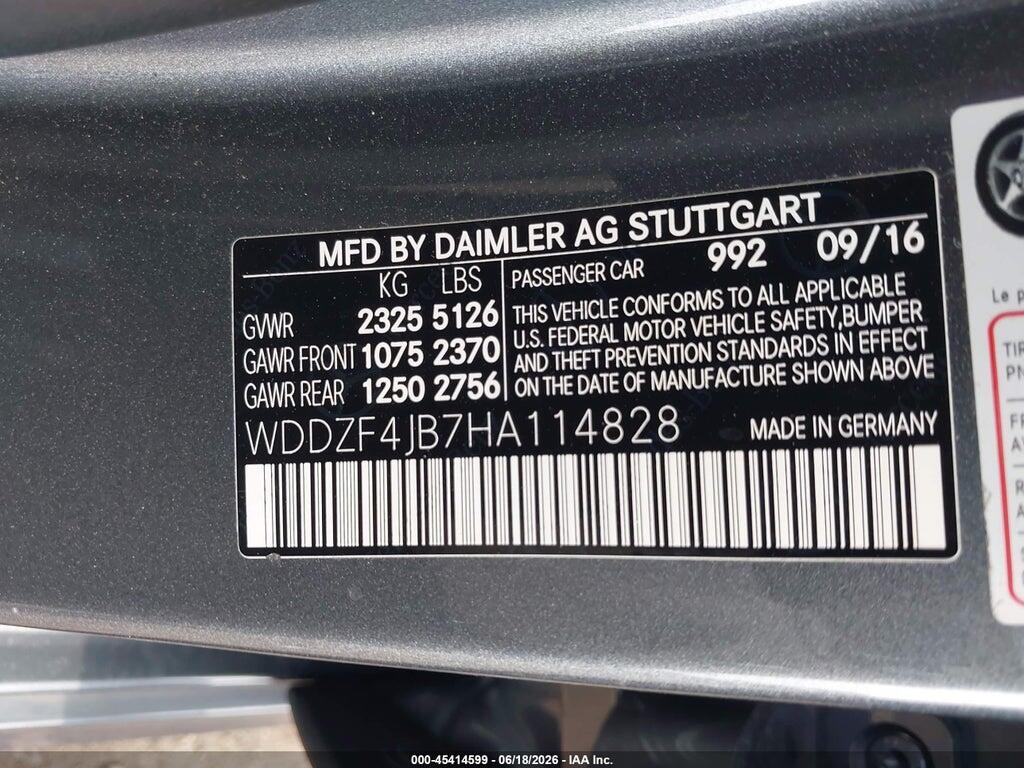 WDDZF4JB7HA114828 2017 MERCEDES-BENZ E 300 photo no. 9