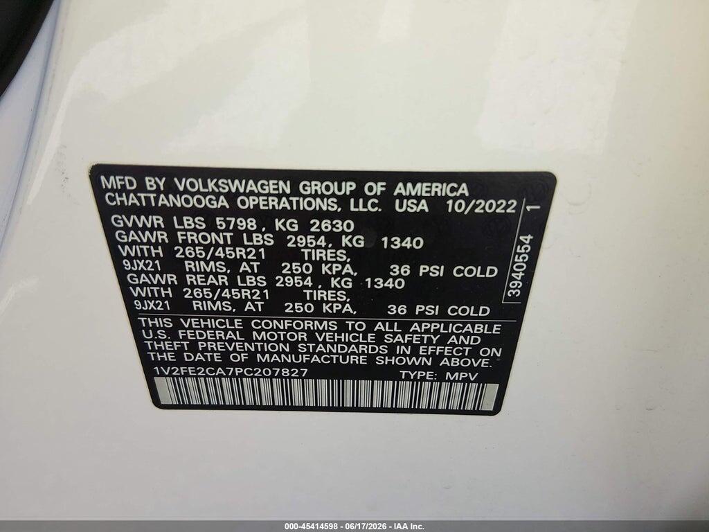 1V2FE2CA7PC207827 2023 VOLKSWAGEN ATLAS CROSS SPORT photo no. 9