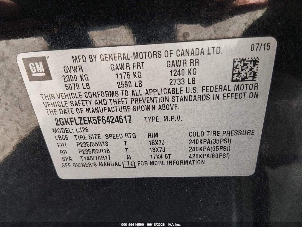 2GKFLZEK5F6424617 2015 GMC TERRAIN photo no. 9