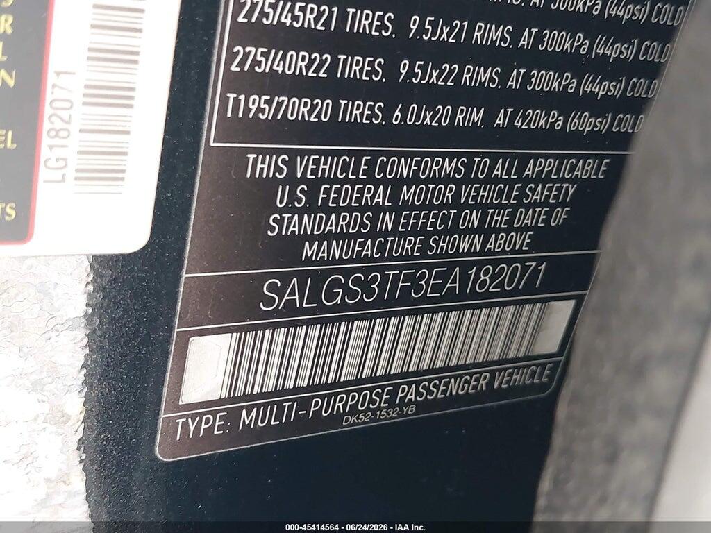 SALGS3TF3EA182071 2014 LAND ROVER RANGE ROVER photo no. 9