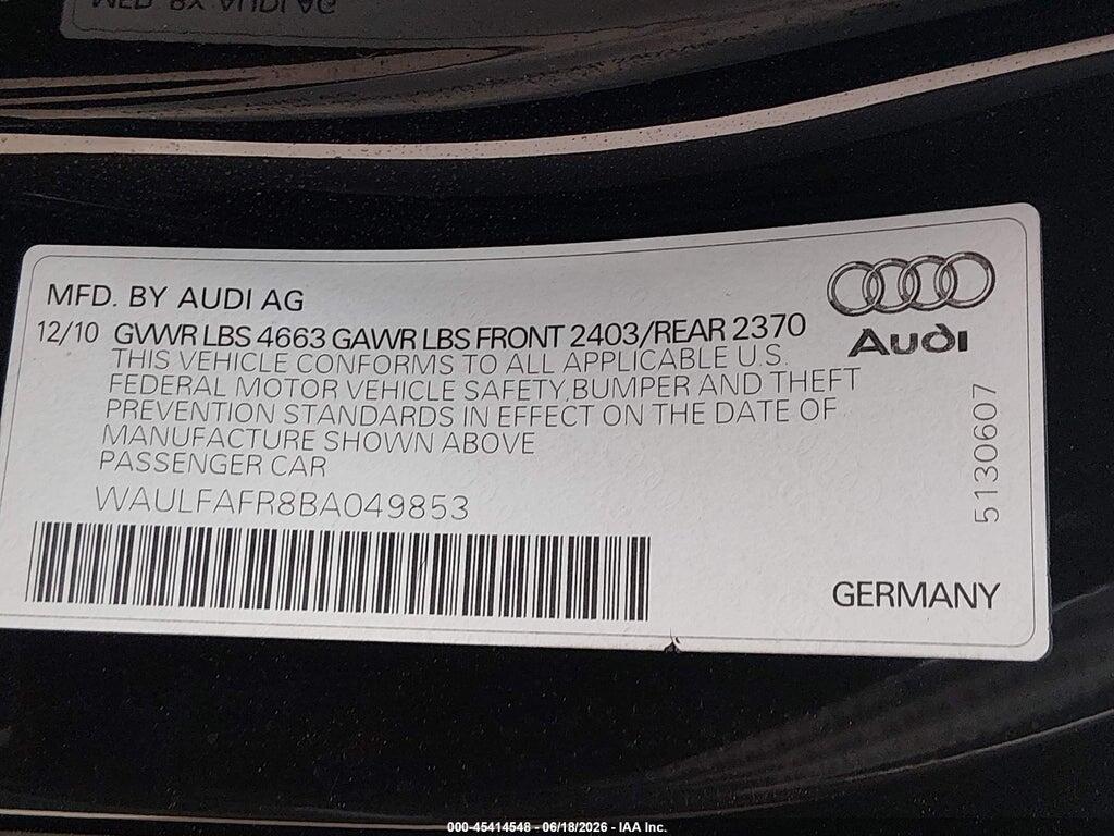 WAULFAFR8BA049853 2011 AUDI A5 photo no. 9