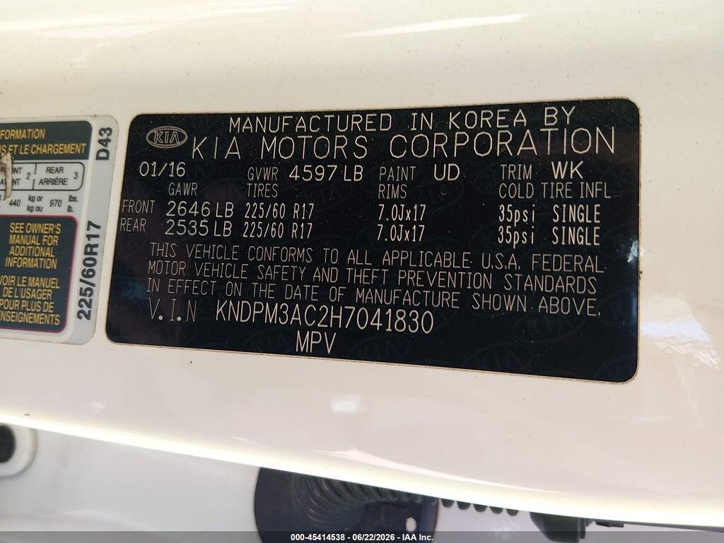 KNDPM3AC2H7041830 2017 KIA SPORTAGE photo no. 9