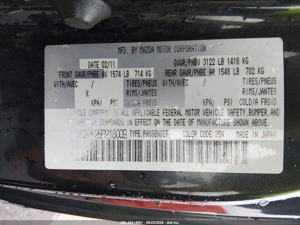 JM1NC2PF2B0218009 2011 MAZDA MX-5 MIATA photo no. 9