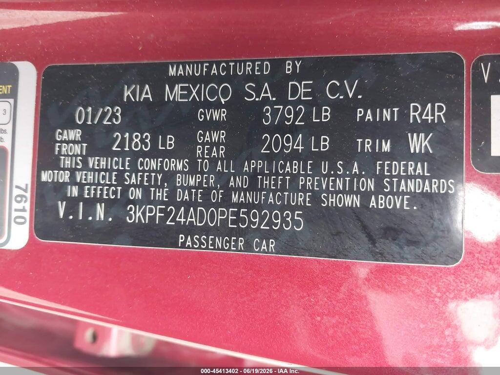 3KPF24AD0PE592935 2023 KIA FORTE photo no. 9