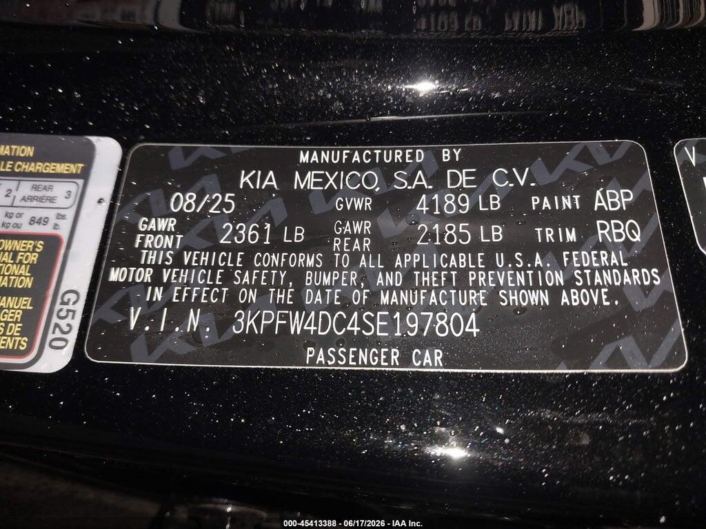 3KPFW4DC4SE197804 2025 KIA K4 photo no. 9