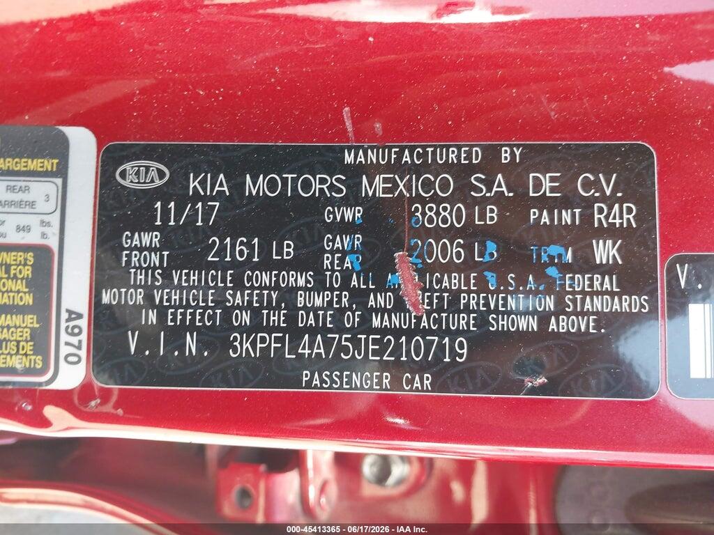 3KPFL4A75JE210719 2018 KIA FORTE photo no. 9