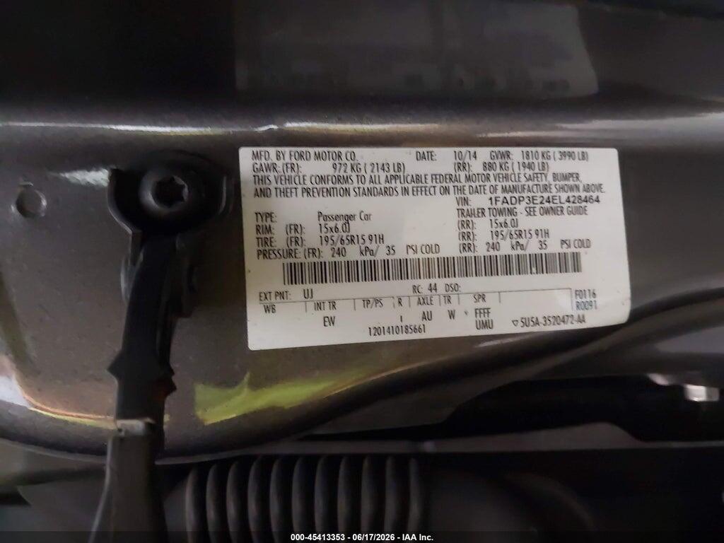 1FADP3E24EL428464 2014 FORD FOCUS photo no. 9