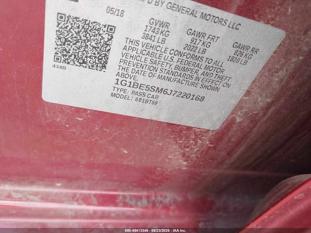 1G1BE5SM6J7220168 2018 CHEVROLET CRUZE photo no. 9