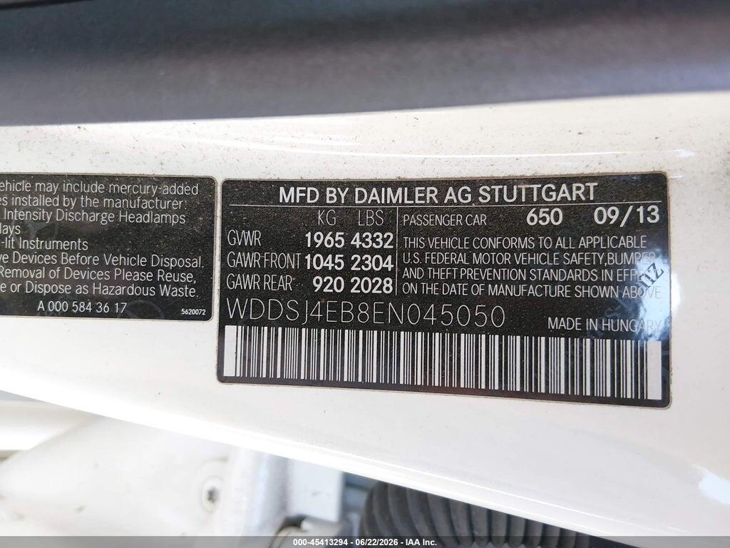 WDDSJ4EB8EN045050 2014 MERCEDES-BENZ CLA 250 photo no. 9