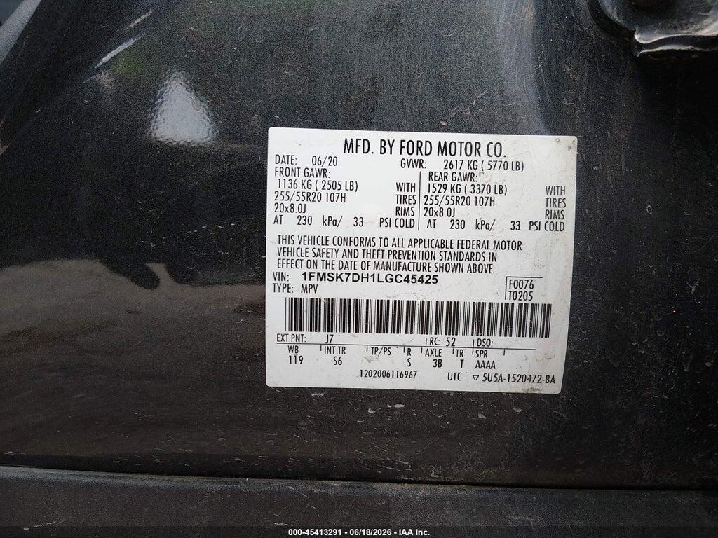 1FMSK7DH1LGC45425 2020 FORD EXPLORER photo no. 9