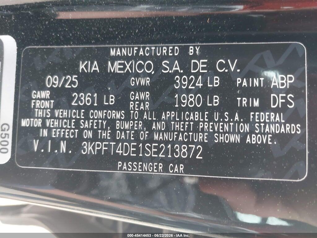 3KPFT4DE1SE213872 2025 KIA K4 photo no. 9