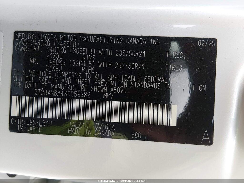 2T2BAMBA4SC059382 2025 LEXUS RX 350 photo no. 9