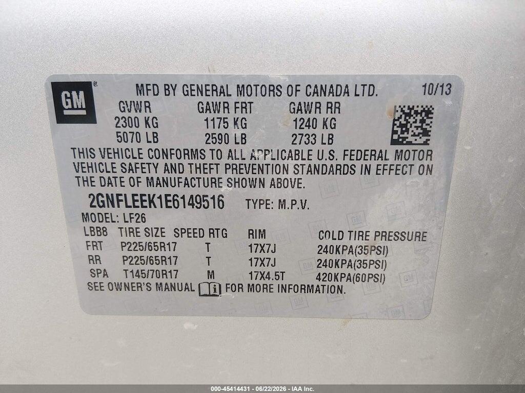 2GNFLEEK1E6149516 2014 CHEVROLET EQUINOX photo no. 9