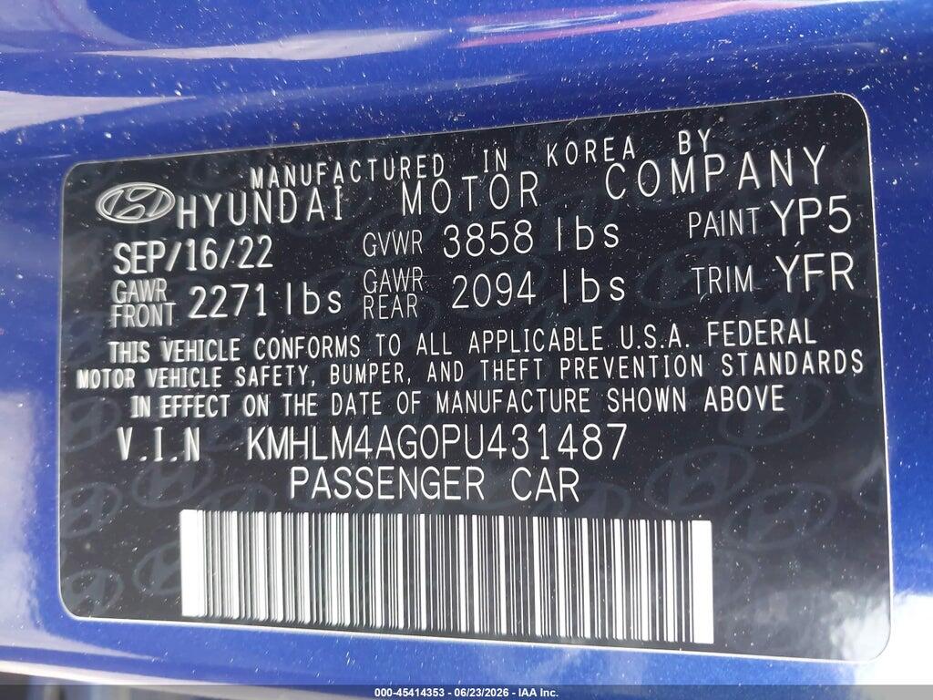 KMHLM4AG0PU431487 2023 HYUNDAI ELANTRA photo no. 9