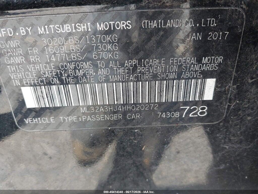 ML32A3HJ4HH020272 2017 MITSUBISHI MIRAGE photo no. 9