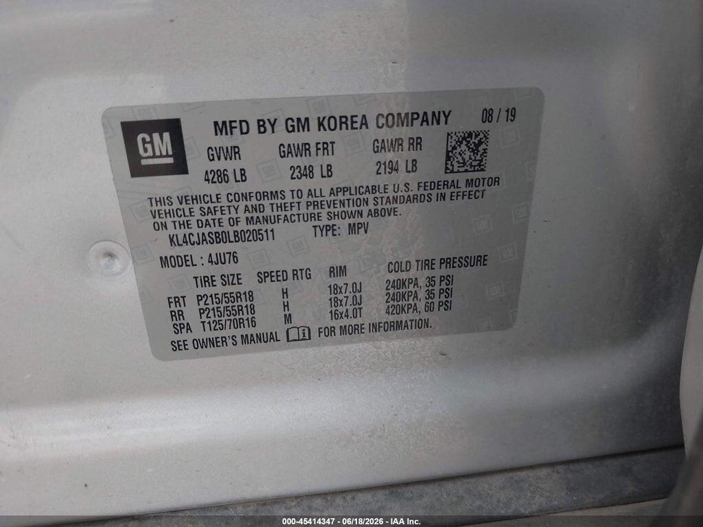 KL4CJASB0LB020511 2020 BUICK ENCORE photo no. 9