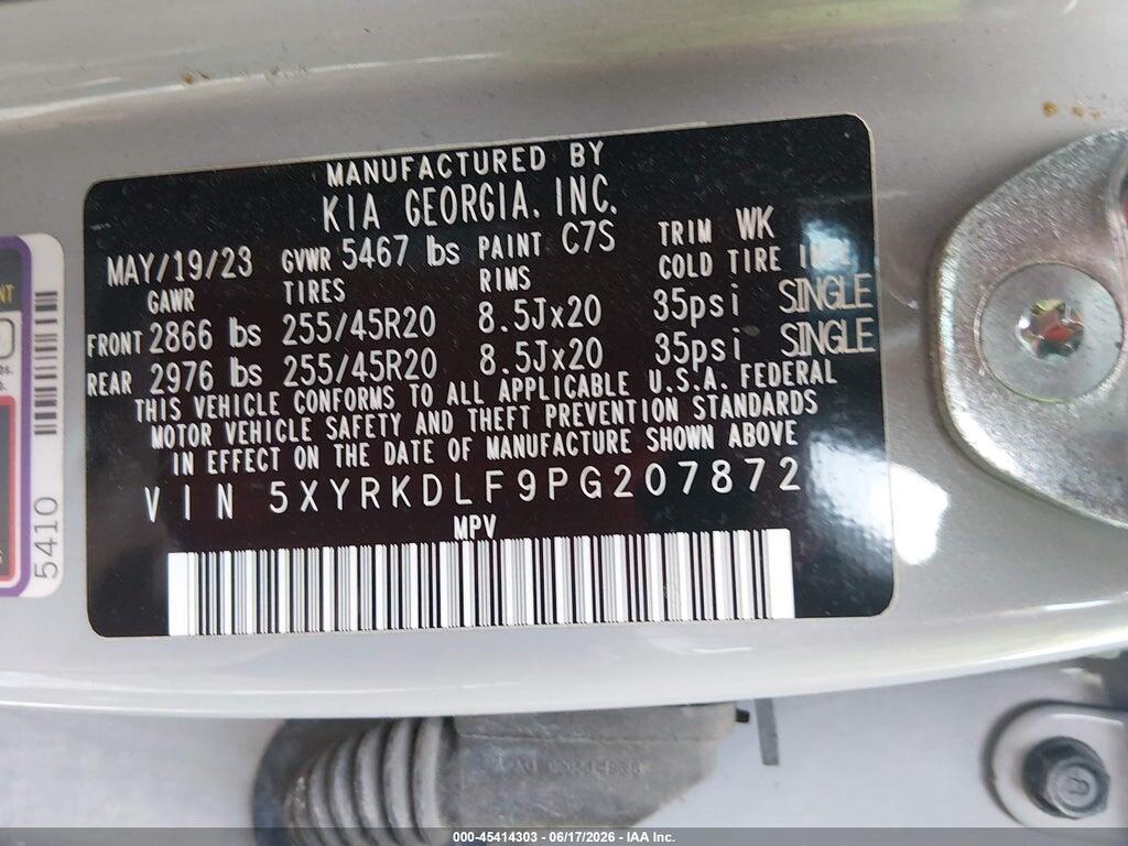 5XYRKDLF9PG207872 2023 KIA SORENTO photo no. 9
