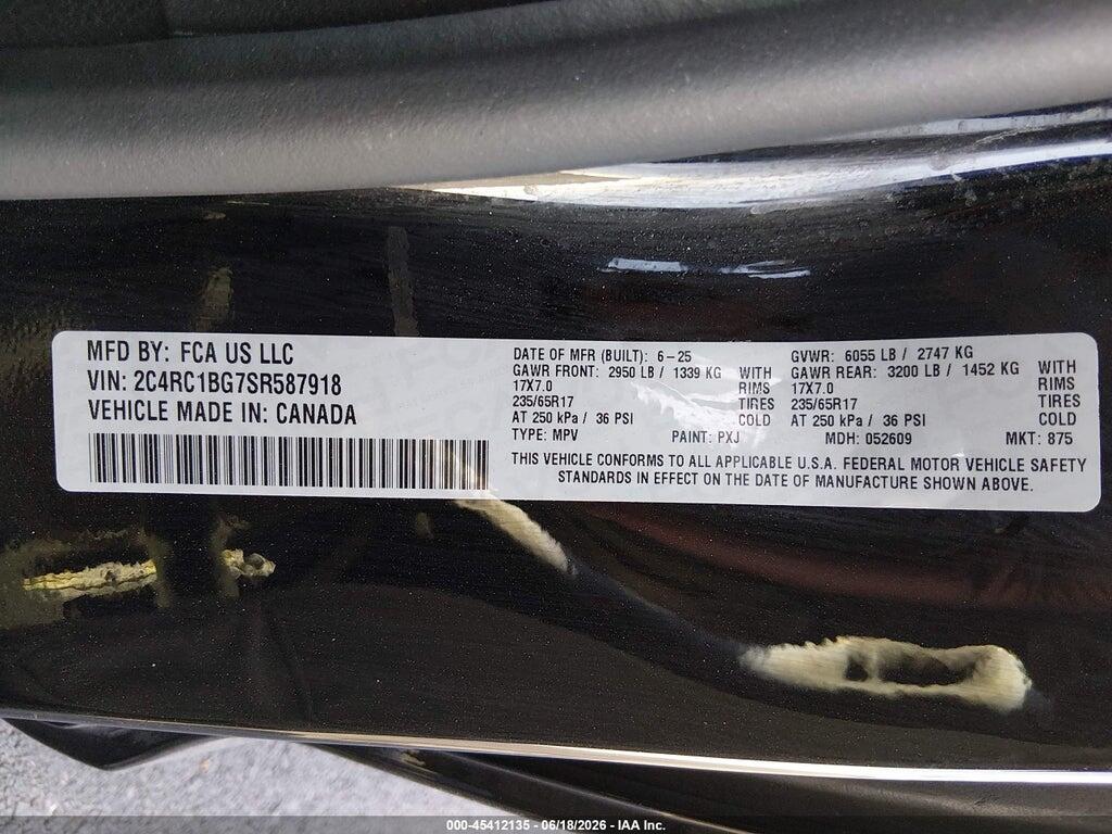 2C4RC1BG7SR587918 2025 CHRYSLER PACIFICA photo no. 9