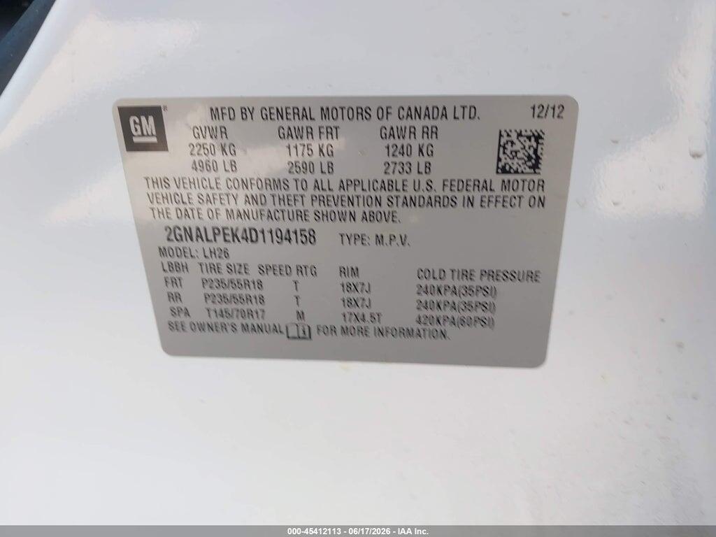 2GNALPEK4D1194158 2013 CHEVROLET EQUINOX photo no. 9