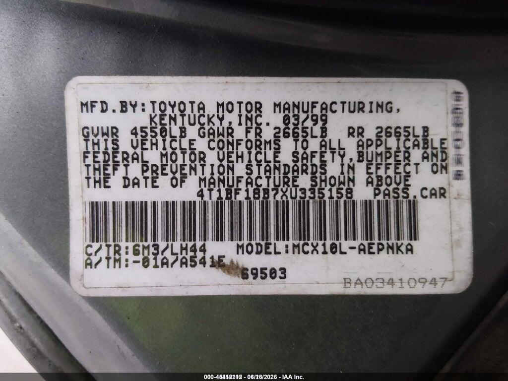 4T1BF18B7XU335158 1999 TOYOTA AVALON photo no. 9