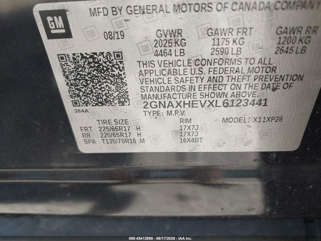 2GNAXHEVXL6123441 2020 CHEVROLET EQUINOX photo no. 9