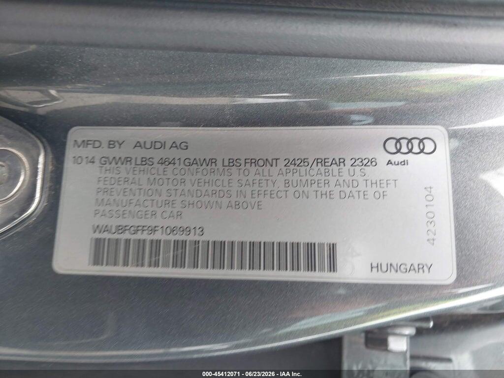 WAUBFGFF9F1069913 2015 AUDI S3 photo no. 9