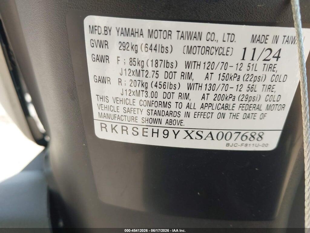 RKRSEH9YXSA007688 2025 YAMAHA YW125 photo no. 10