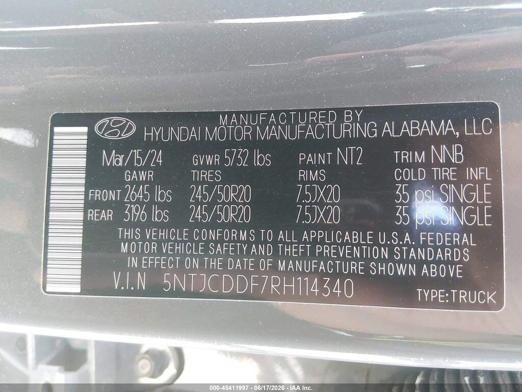 5NTJCDDF7RH114340 2024 HYUNDAI SANTA CRUZ photo no. 9