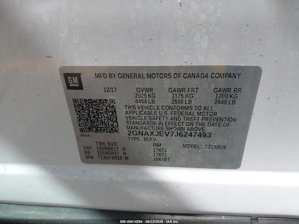 2GNAXJEV7J6247493 2018 CHEVROLET EQUINOX photo no. 9