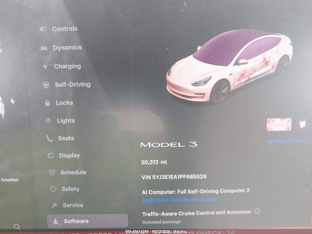 5YJ3E1EA1PF685529 2023 TESLA MODEL 3 photo no. 7