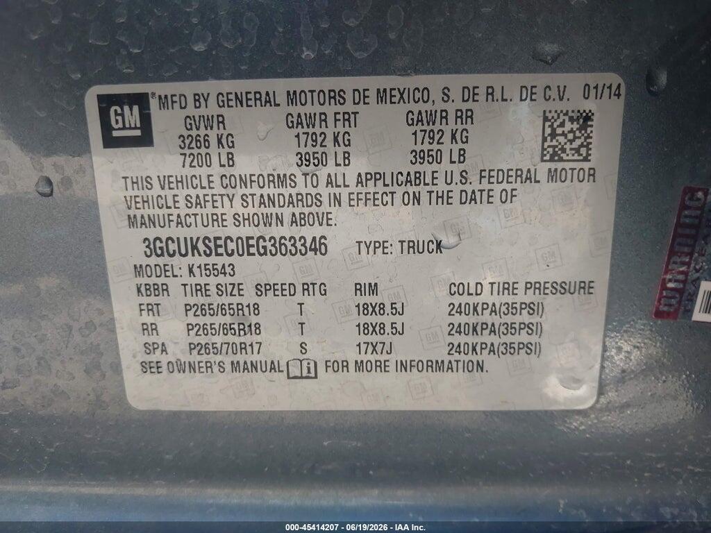 3GCUKSEC0EG363346 2014 CHEVROLET SILVERADO 1500 photo no. 9