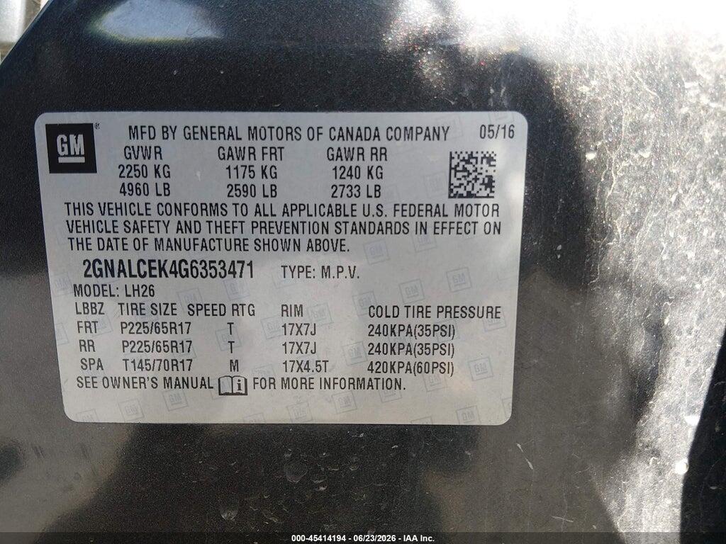 2GNALCEK4G6353471 2016 CHEVROLET EQUINOX photo no. 6