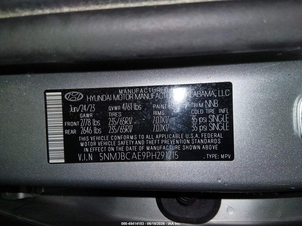 5NMJBCAE9PH291215 2023 HYUNDAI TUCSON photo no. 9