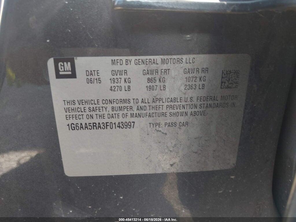 1G6AA5RA3F0143997 2015 CADILLAC ATS photo no. 9