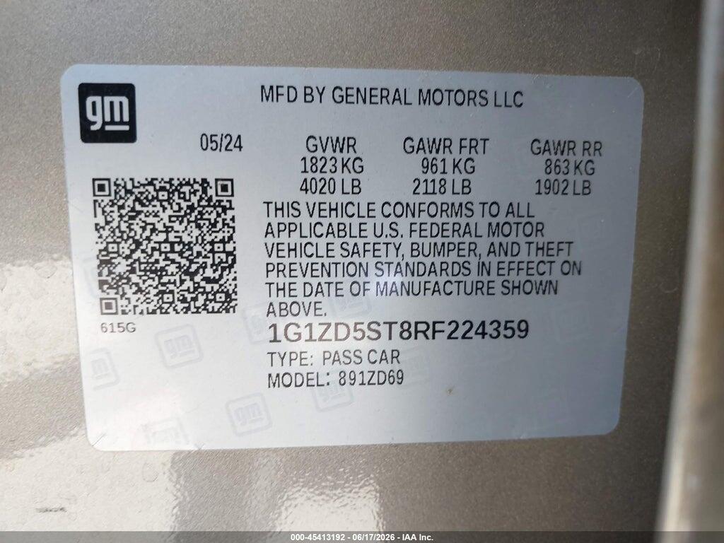 1G1ZD5ST8RF224359 2024 CHEVROLET MALIBU photo no. 9