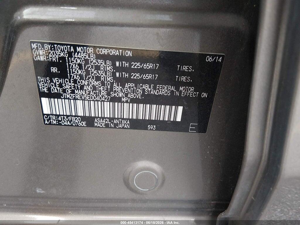 JTMZFREV5ED040427 2014 TOYOTA RAV4 photo no. 9