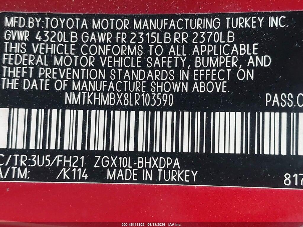 NMTKHMBX8LR103590 2020 TOYOTA C-HR photo no. 9