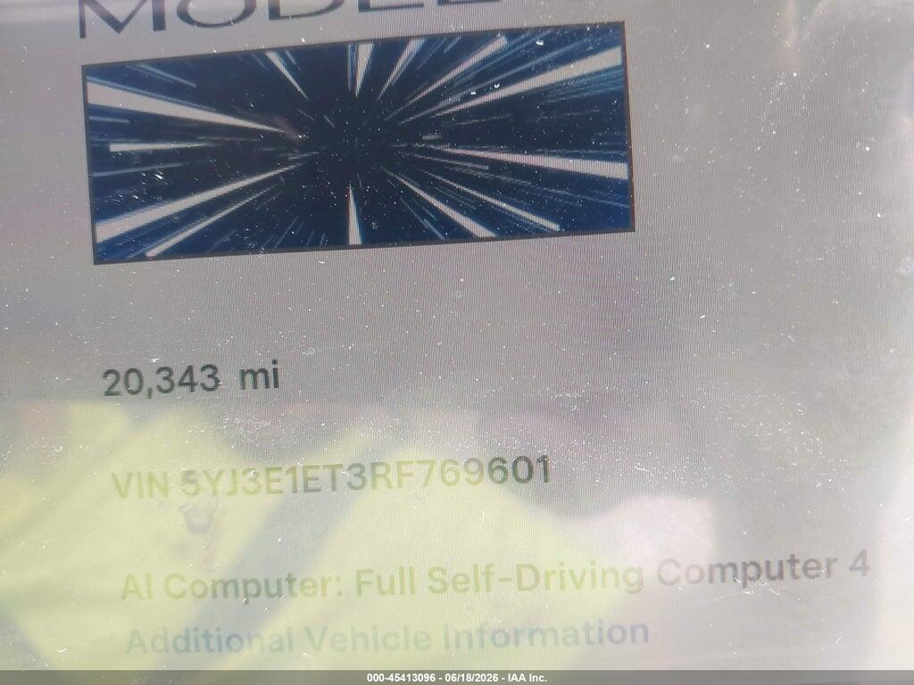 5YJ3E1ET3RF769601 2024 TESLA MODEL 3 photo no. 7
