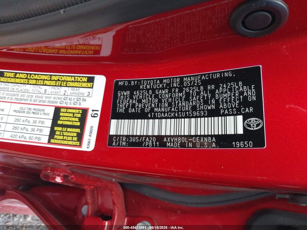 4T1DAACK4SU159693 2025 TOYOTA CAMRY photo no. 9
