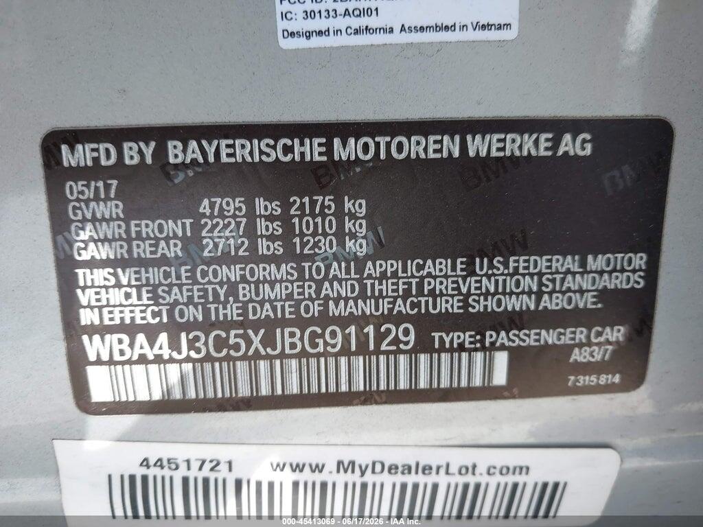 WBA4J3C5XJBG91129 2018 BMW 430I GRAN COUPE photo no. 9