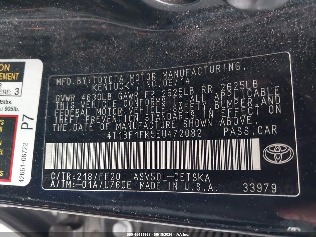 4T1BF1FK5EU472082 2014 TOYOTA CAMRY photo no. 9