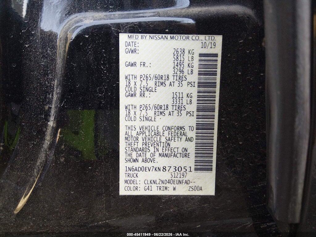 1N6AD0EV7KN873051 2019 NISSAN FRONTIER photo no. 9